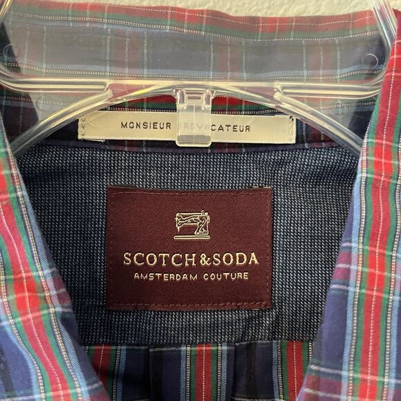 Scotch & Soda Men’s Button Up Shirt Size L Plaid Long Sleeve Preppy Classic - Picture 2 of 14